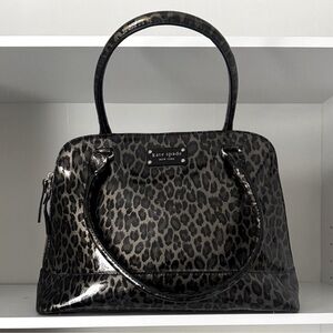 EUC * Limited Edition* Kate Spade Shiny Black Leopard Satchel